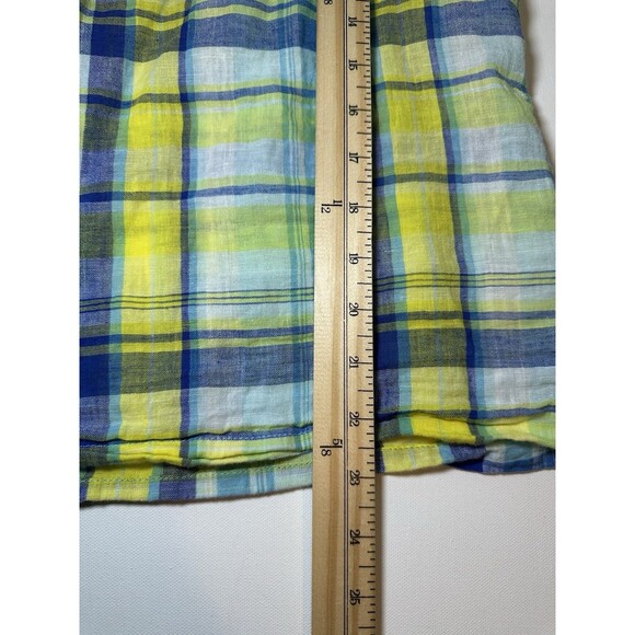 *Rare* Old Navy Linen Blend Cottagecore Yellow Plaid Tank Tie Back Women's LARGE - Picture 9 of 10
